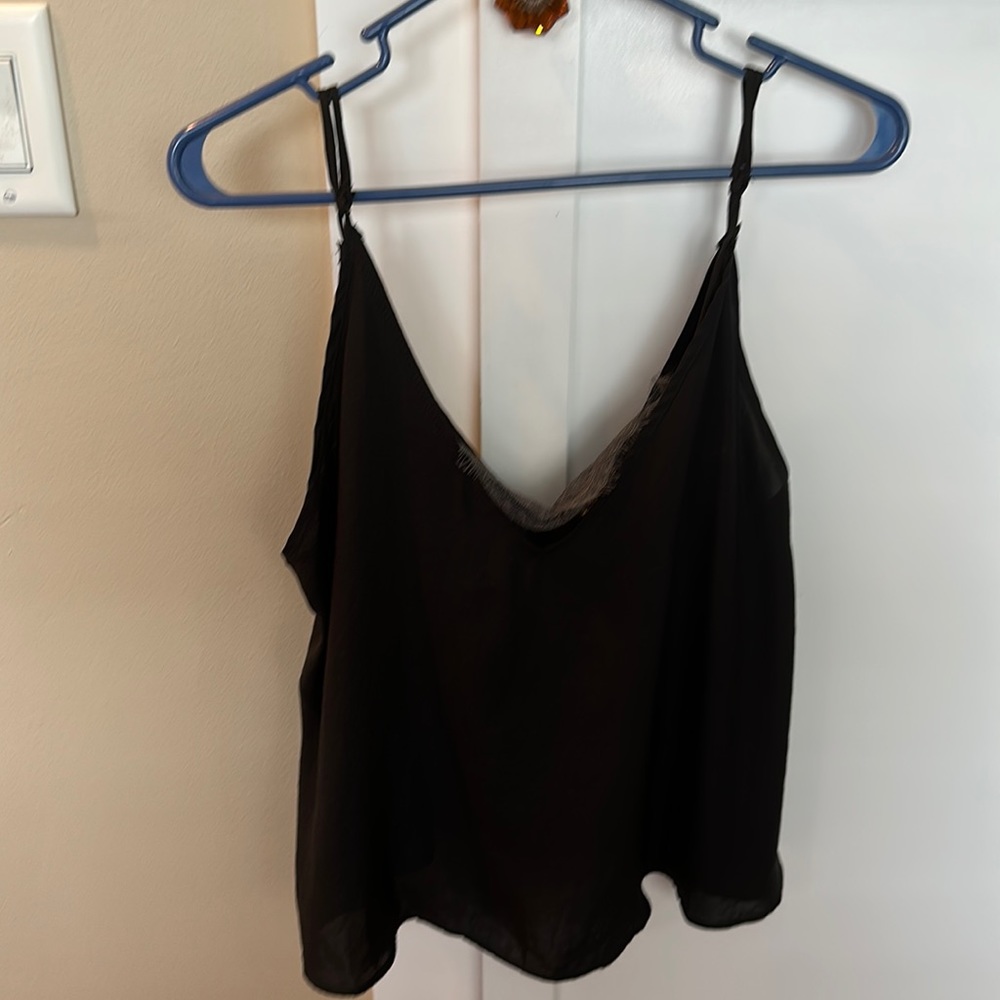 Free People Intimate black blouse with lace bandeau